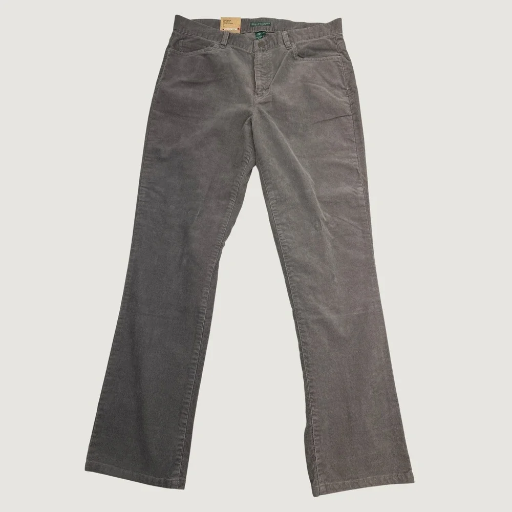 Lauren Ralph Lauren Corduroy Pants Womens 10 Ballard Gray Straight Leg NWT